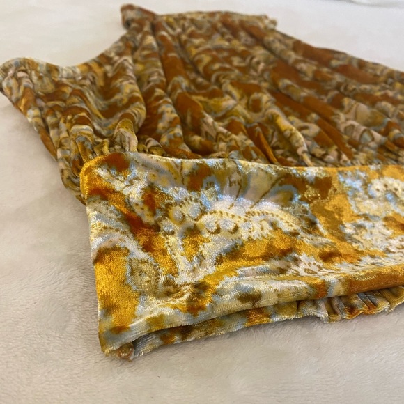 NWT Free People High Neck Tapestry Print Velvet Top with Button Back Neck - Picture 5 of 12